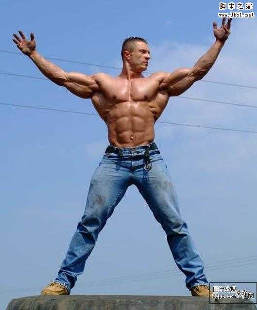 photoshop 合成长青苔的真人石像