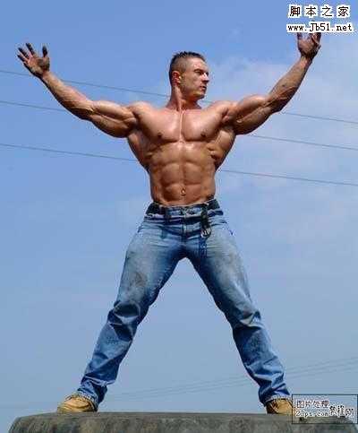 photoshop 合成长青苔的真人石像