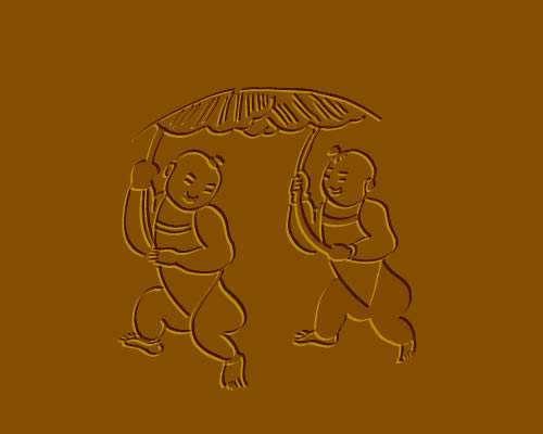 Photoshop简单制作壁画效果