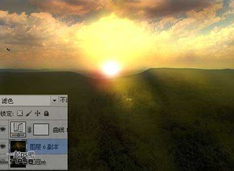Photoshop制作漂亮的森林日出效果