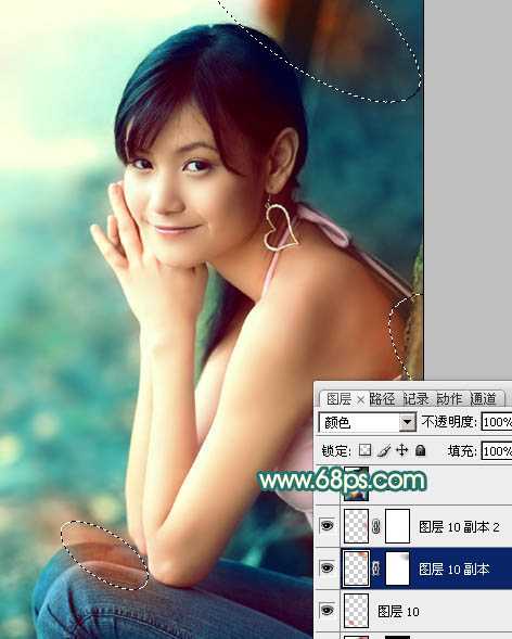 Photoshop为写真人物图片调制出柔美的青红色效果