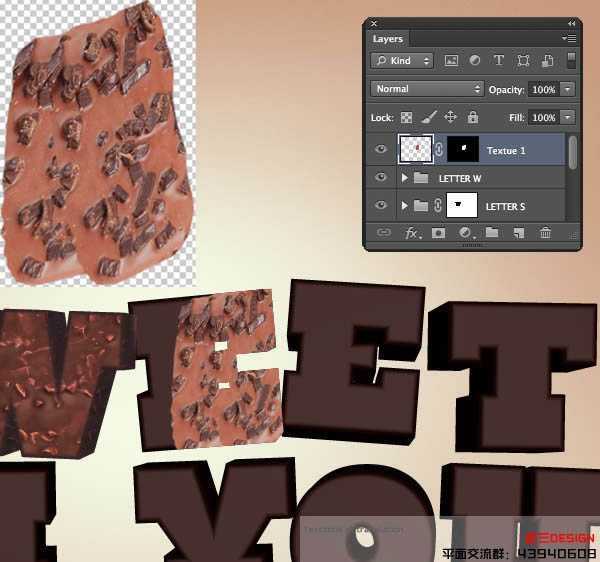 Photoshop设计制作出逼真的巧克力糖果立体字
