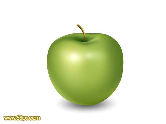 Photoshop制作出一个漂亮的青色大苹果