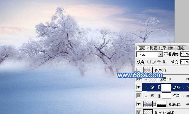 Photoshop将婚片打造出唯美的梦幻冬季雪景效果