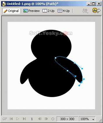 Fireworks绘制简笔QQ企鹅图像
