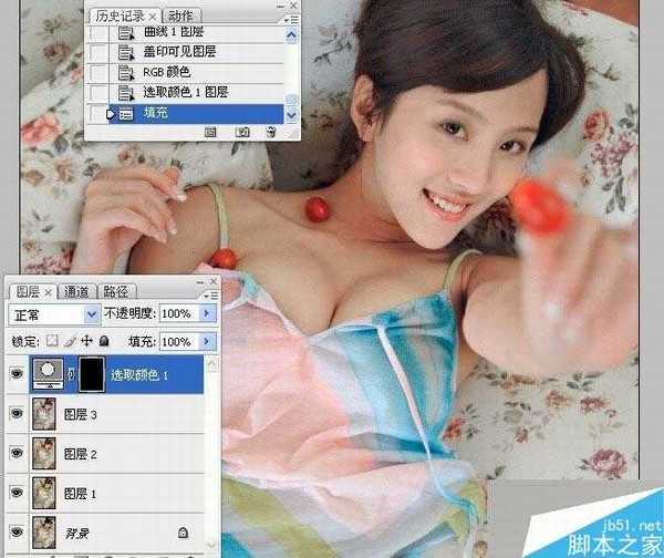 PS给美女调出性感甜美的糖水色调照片