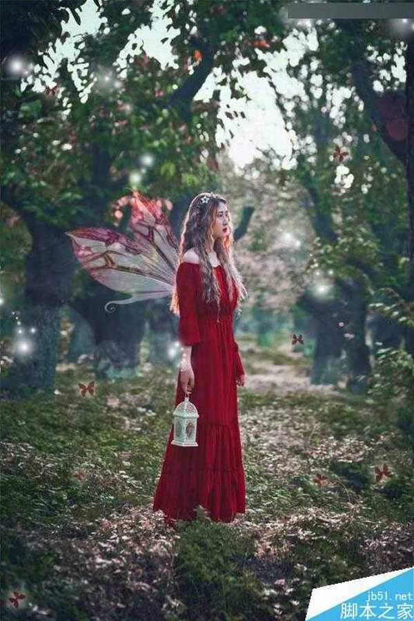 Photoshop调出唯美的森林人像童话梦境效果