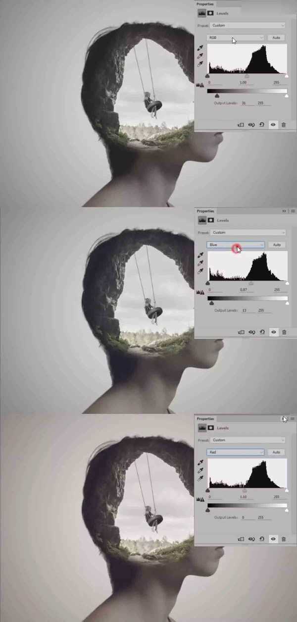 Photoshop创意合成人像和山洞结合的二次曝光效果图