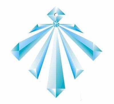 cdr怎么设计海蓝色的水晶挂件?