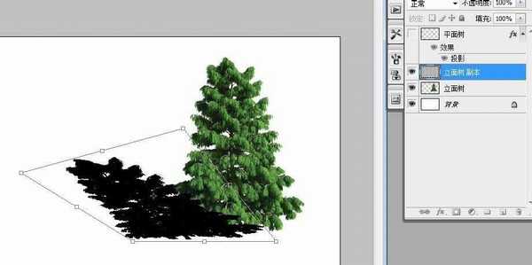 ps怎么给松树添加阴影?