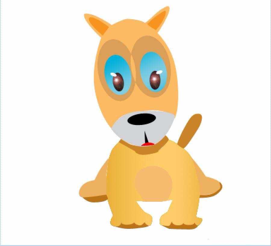 ps中怎么手绘可爱的狗狗插画?