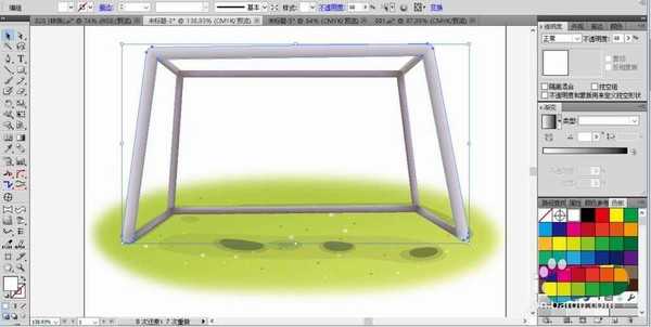 ai怎么设计足球场球门图形?