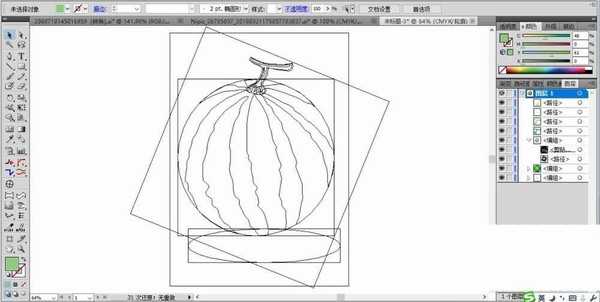 ai怎么画西瓜? ai手绘绿色大西瓜的教程