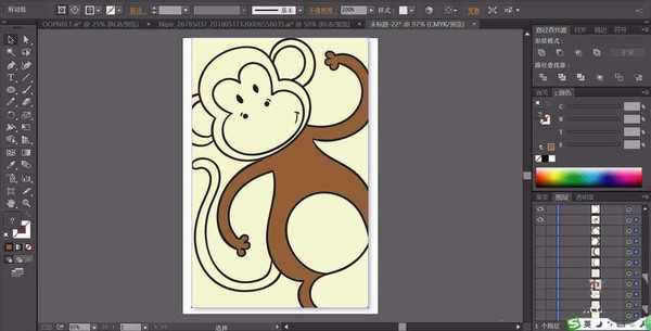 ai怎么画一只小猴子? ai画猴子矢量图的教程