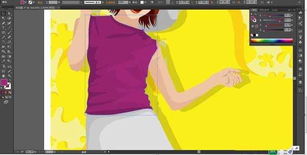 ai怎么绘制舞动女孩的场景图?