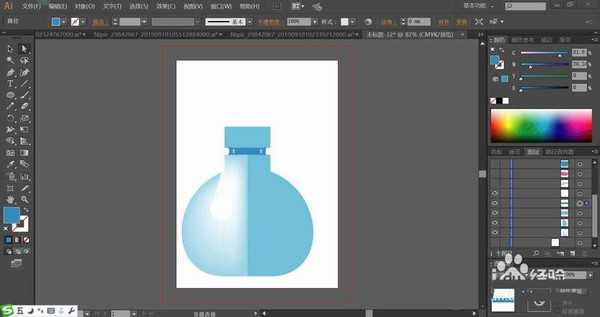 ai怎么使用色块填充塑料瓶? ai塑料瓶图标的画法
