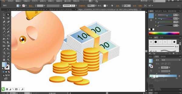 AI怎么设计存钱罐矢量图 AI绘制可爱小猪存钱罐图标教程